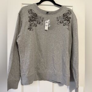 Express embellished crew neck sweater, size M